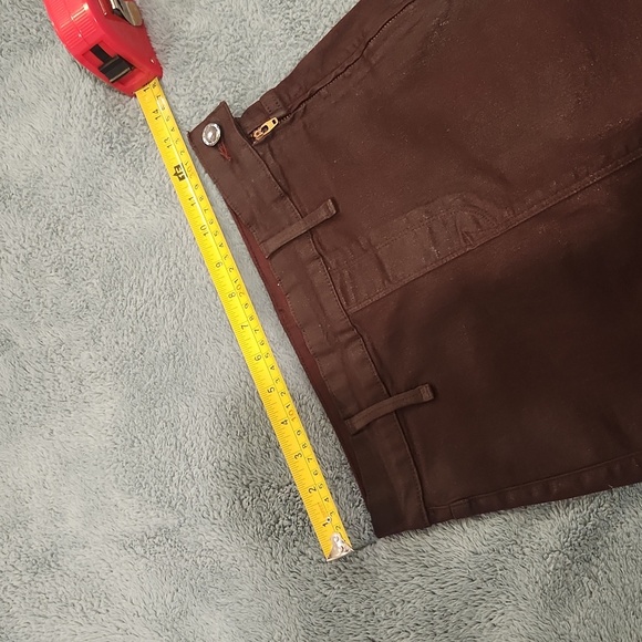 Good American Waxed Denim Deep Red Mini Skirt Size 00/24 - Picture 11 of 12